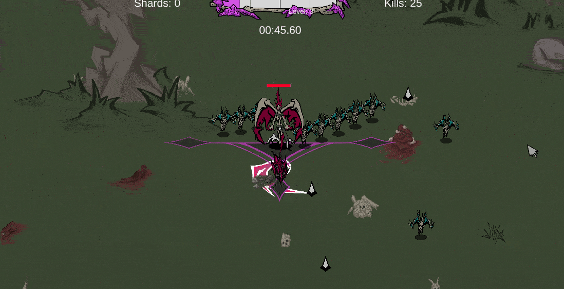 Bones spawning out of dead enemies.