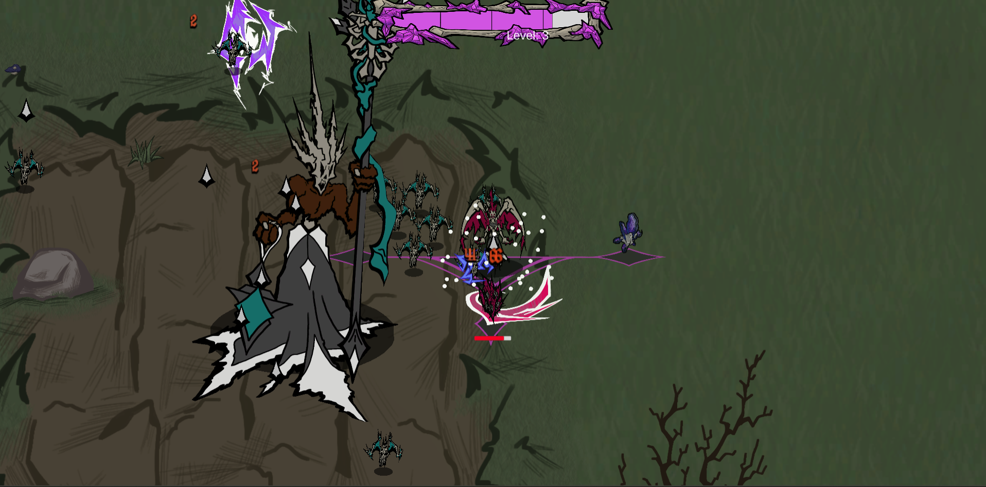 Impact image of houses and characters the player interacts with