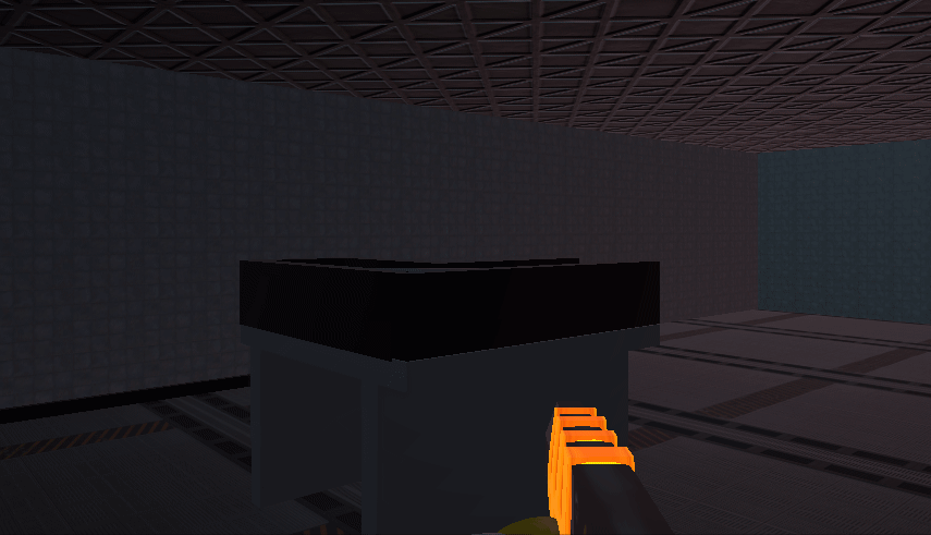 This gif shows the laser bouncing off of a metallic wall