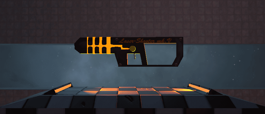Gif of the laser gun you use rotating 360 degress