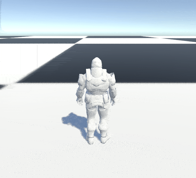 Walking animation into running animation.
