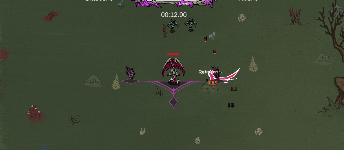 Gif showing Nilvor hit enemies five times then turn grey/invincible for 1 second