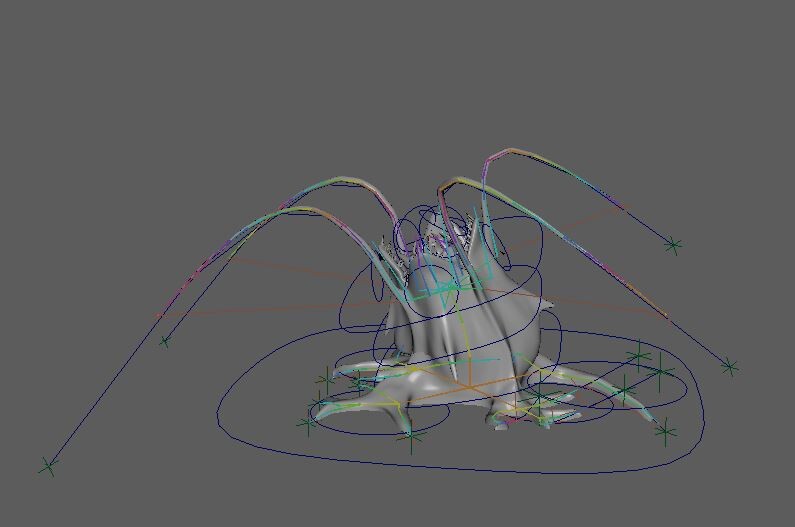 Image of a low poly man with a torch standing next to a low poly well