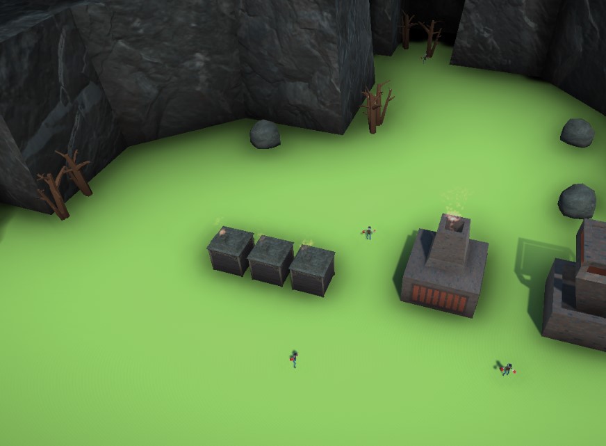Impact image of houses and characters the player interacts with