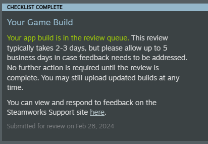 Confirmaton on the dashboard for Conquering Ciros build submission.